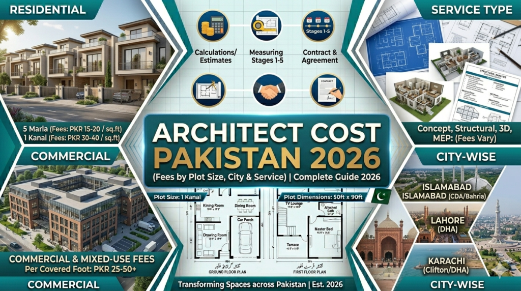 Architect Cost Pakistan 2026 | Fees by Plot Size, City & Service